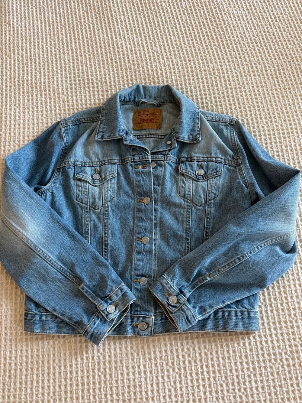 Levi's Light Blue Denim Jacket with Leather Patch
